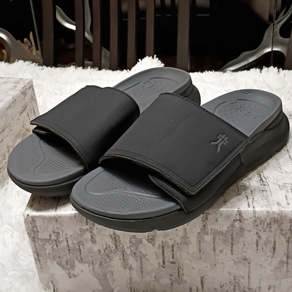 KURU Moment Black Arch supportive premium recovery slide Sandals Arch Support 11 main image 4